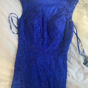 Royal Blue Cap Sleeve Gown